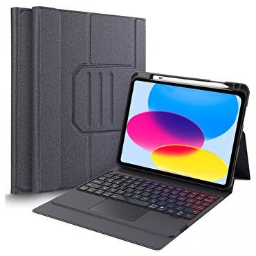 Daphnela iPad 10.9 10.Nesil Klavyeli Kılıf - Siyah