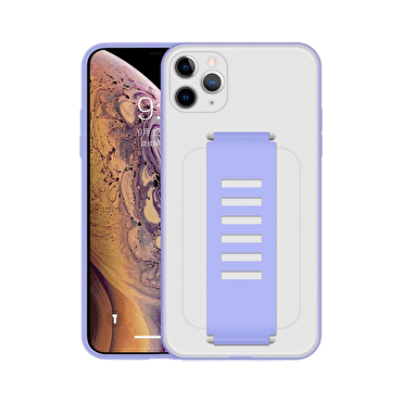 Piili iPhone 11 Pro Max Hand Strap Kılıf - Lila