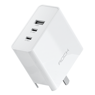Rock Gan 65W PD  Hızlı Seyahat Seti - Beyaz