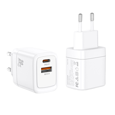 Piili 20 W PD - Q3.0 USB Adaptör - Beyaz