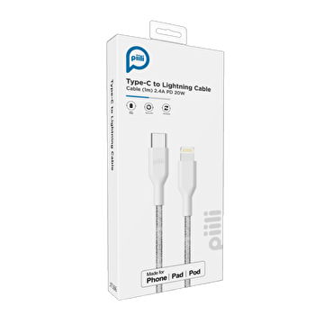 Piili Type-C to Lightning Kablo 1m. - Beyaz