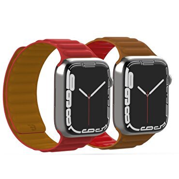 Baykron Manyetik Watch 42/44/45mm Kayış-Kırmızı