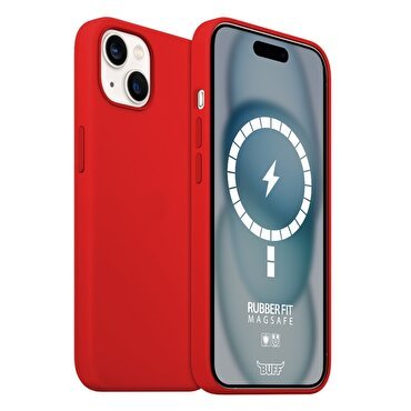 Buff iPhone 15 Plus Magsafe Rubber Fit - Kırmızı