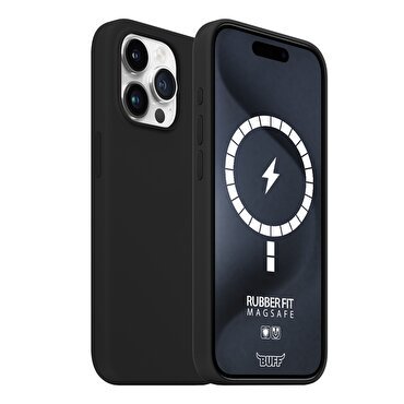 Buff iPhone 15 Pro Magsafe Rubber Fit - Siyah