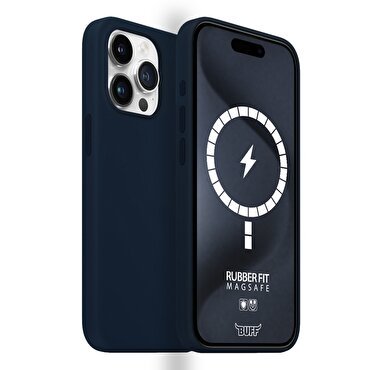 Buff iPhone 15 Pro Magsafe Rubber Fit - Mavi