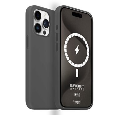 Buff iPhone 15 Pro Max Magsafe Rubber Fit - Gri