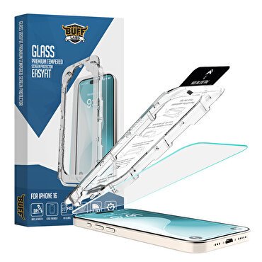 Buff iPhone 16 Glass EasyFit Cam Ekran Koruyucu