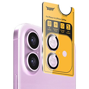 Buff iPhone 16/Plus Metal Kamera Lens - Pembe
