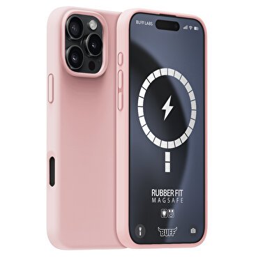 Buff iPhone 16 Pro Magsafe Rubber Fit Kılıf Pembe