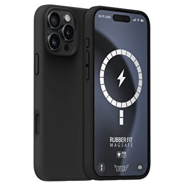 Buff iPhone 16 Pro Magsafe Rubber Fit Kılıf Siyah