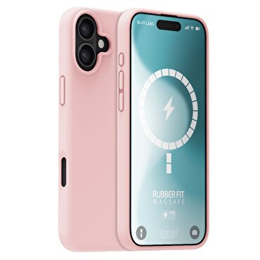 Buff iPhone 16 Magsafe Rubber Fit  Kılıf-Pembe