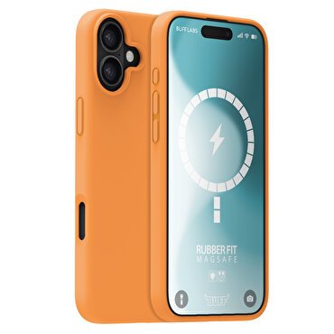 Buff iPhone 16 Magsafe Rubber Fit  Kılıf-Turuncu