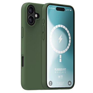 Buff iPhone 16 Magsafe Rubber Fit  Kılıf-Yeşil