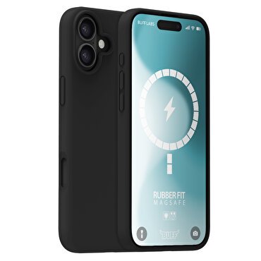 Buff iPhone 16 Magsafe Rubber Fit  Kılıf-Siyah 