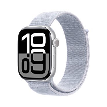 Apple Watch Series 10 GPS 42mm Gümüş Rengi Alüminyum Kasa  Bulut Mavisi Spor Loop 