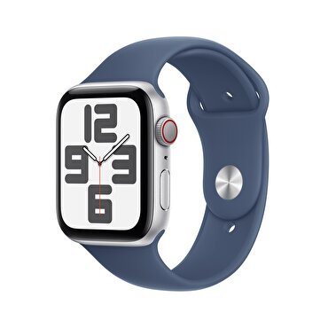 Apple Watch SE GPS + Cellular 40mm Gümüş Rengi Alüminyum Kasa  Kot Rengi Spor Kordon - S/M 