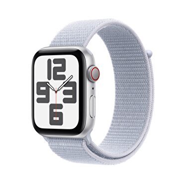 Apple Watch SE GPS + Cellular 44mm Gümüş Rengi Alüminyum Kasa  Bulut Mavisi Spor Loop 