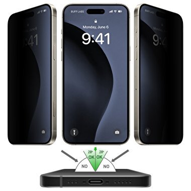 Buff iPhone 16 Pro Privacy EasyFit Ekran Koruyucu 8684387702126