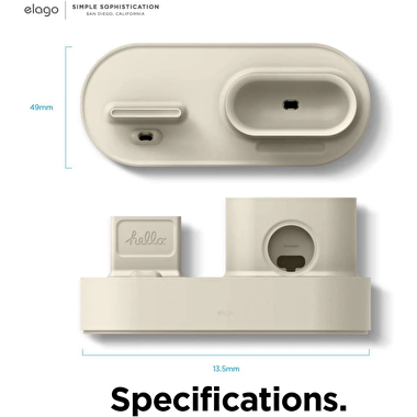 Elago Apple Silikon 3n1 Şarj Standı - Siyah 8809667654852