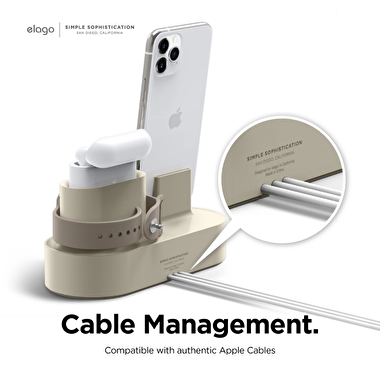 Elago Apple Silikon 3n1 Şarj Standı - Siyah 8809667654852
