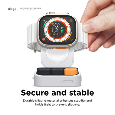 Elago Apple Silikon Watch Şarj Standı - Beyaz 8809919818698
