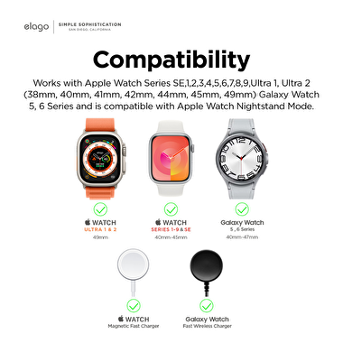 Elago Apple Silikon Watch Şarj Standı - Beyaz 8809919818698