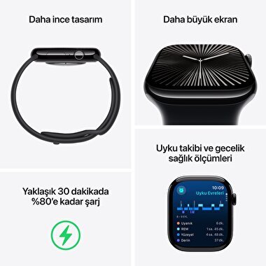 Apple Watch Series 10 GPS + Cellular 46mm Arduvaz Titanyum Kasa  Arduvaz Milano Loop - S/M  MC7R4TU/A