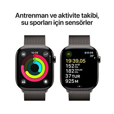 Apple Watch Series 10 GPS + Cellular 46mm Arduvaz Titanyum Kasa  Arduvaz Milano Loop - S/M  MC7R4TU/A