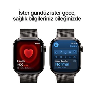 Apple Watch Series 10 GPS + Cellular 46mm Arduvaz Titanyum Kasa  Arduvaz Milano Loop - S/M  MC7R4TU/A