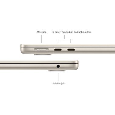 Apple MacBook Air 13' M3 Çip 8 Çekirdekli CPU 10 Çekirdekli GPU 24GB Bellek 512GB SSD Yıldız Işığı  MC8P4TU/A