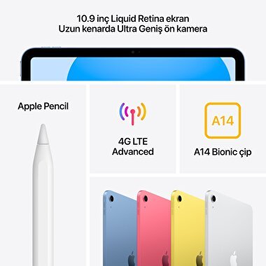 Apple 10.9 inç iPad Wi-Fi + Cellular 64GB - Pembe  MCMM4TU/A