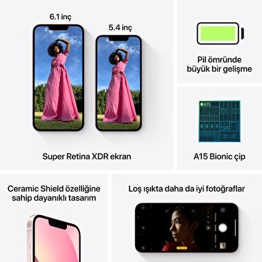 Apple iPhone 13 512GB Pembe  MLQE3TU/A
