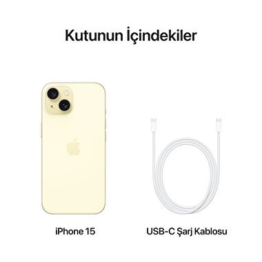 Apple iPhone 15 128GB Sarı  MTP23TU/A