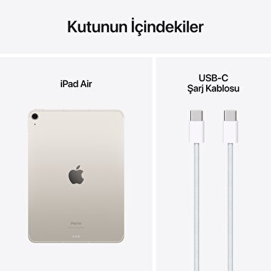 Apple 11 inç iPad Air M2 Wi-Fi + Cellular 512GB Yıldız Işığı  MUXP3TU/A