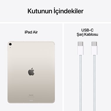Apple 13 inç iPad Air M2 Wi-Fi + Cellular 128GB Yıldız Işığı  MV6T3TU/A