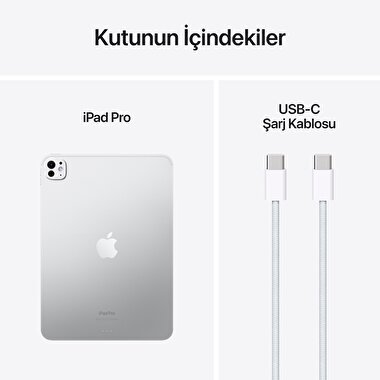 Apple 11 inç iPad Pro M4 WiFi 1TB  Standard  Cam Gümüş  MVVF3TU/A