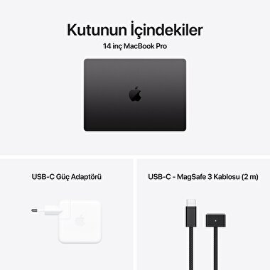 MacBook Pro 14 inç M4 Çip 10CPU 10GPU 16GB Bellek 512GB SSD Uzay Grisi  MW2U3TU/A