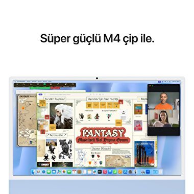 Apple iMac 24inc Retina 4.5K, M4 8-core CPU, 8-core GPU, 16GB Bellek, 256GB SSD, Mavi  MWUF3TU/A