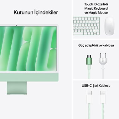 Apple iMac 24inc Retina 4.5K, M4 10-core CPU, 10-core GPU, 16GB Bellek, 512GB SSD, Yeşil  MWV03TU/A
