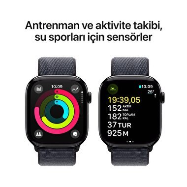 Apple Watch Series 10 GPS 42mm Simsiyah Alüminyum Kasa  Mürekkep Moru Spor Loop  MWWG3TU/A