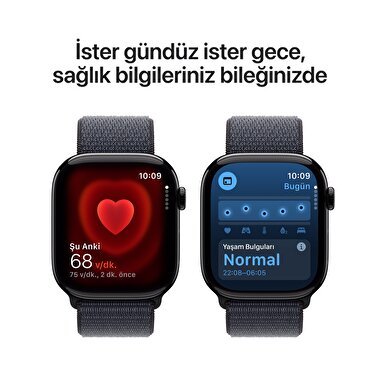 Apple Watch Series 10 GPS 42mm Simsiyah Alüminyum Kasa  Mürekkep Moru Spor Loop  MWWG3TU/A