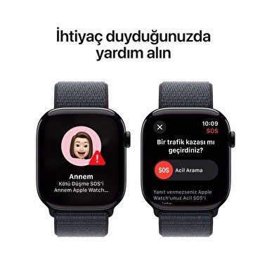 Apple Watch Series 10 GPS 42mm Simsiyah Alüminyum Kasa  Mürekkep Moru Spor Loop  MWWG3TU/A