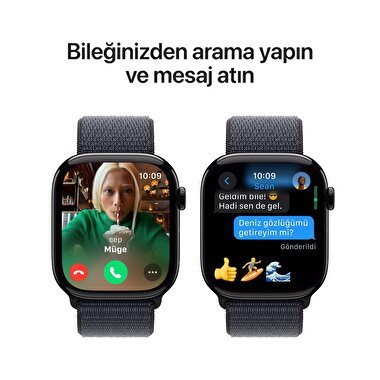 Apple Watch Series 10 GPS 42mm Simsiyah Alüminyum Kasa  Mürekkep Moru Spor Loop  MWWG3TU/A