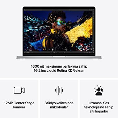 MacBook Pro 16 inç M4 Pro Çip 14CPU 20GPU 48GB Bellek 512GB SSD Gümüş MX2U3TU/A