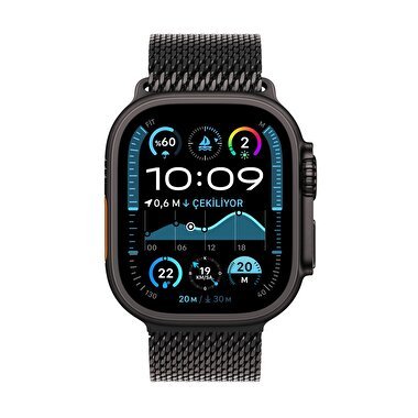 Apple Watch Ultra 2 GPS + Cellular 49mm Siyah Titanyum Kasa  Siyah Titanyum Milano Loop - S  MX4W3TU/A