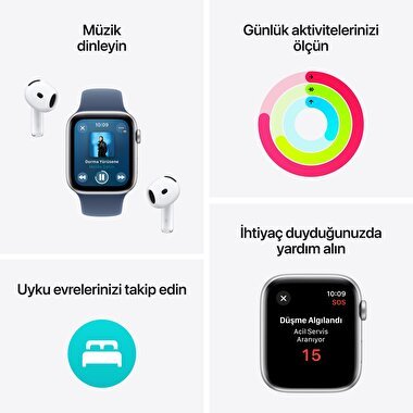 Apple Watch SE GPS 40mm Yıldız Işığı Alüminyum Kasa  Yıldız Işığı Spor Kordon - M/L  MXEG3TU/A