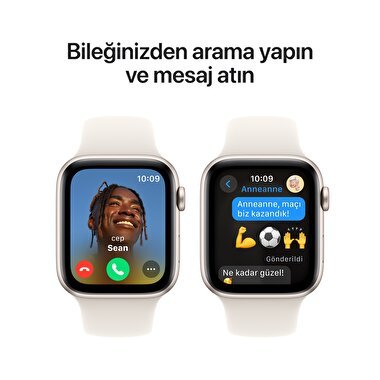 Apple Watch SE GPS 40mm Yıldız Işığı Alüminyum Kasa  Yıldız Işığı Spor Kordon - M/L  MXEG3TU/A