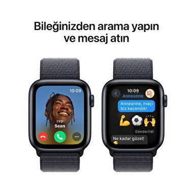 Apple Watch SE GPS 44mm Gece Yarısı Alüminyum Kasa  Mürekkep Moru Spor Loop  MXEP3TU/A