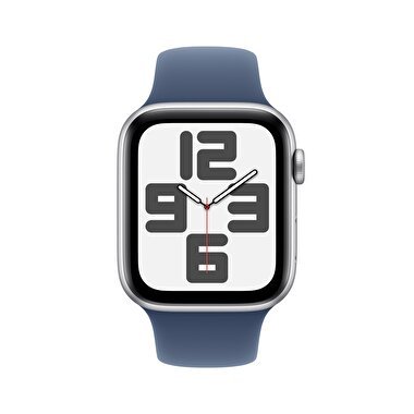 Apple Watch SE GPS 44mm Gümüş Rengi Alüminyum Kasa  Kot Rengi Spor Kordon - M/L  MXER3TU/A