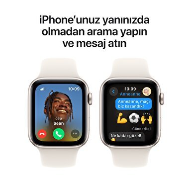 Apple Watch SE GPS + Cellular 40mm Yıldız Işığı Alüminyum Kasa  Yıldız Işığı Spor Kordon - S/M  MXGJ3TU/A